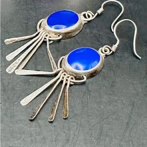 Vintage 925 Sterling Silver Dangle Fringe Earrings
